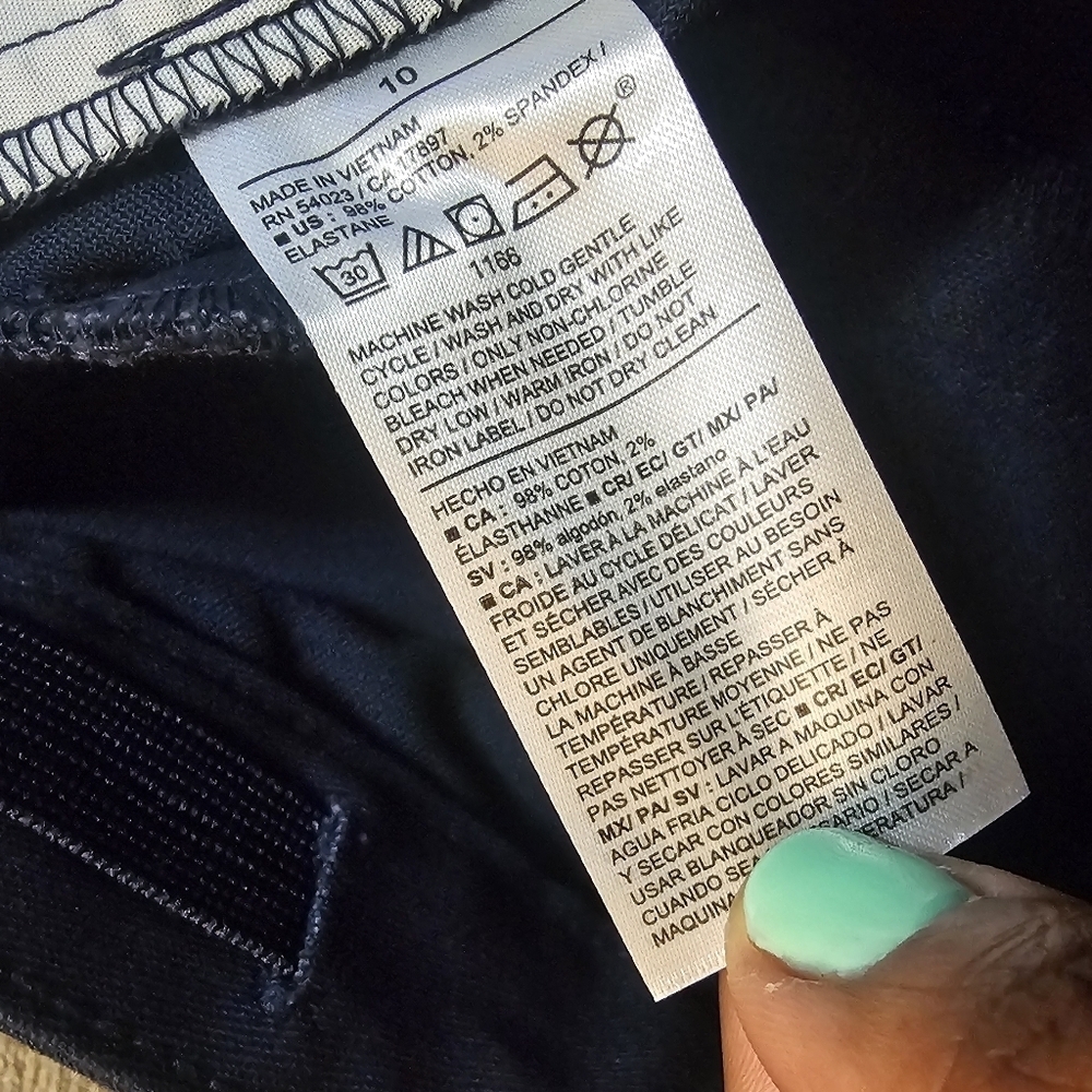 Old Navy High Rise Skinny Ink Blue Uniform Casual Neutral Pants Size 10 - Picture 7 of 10